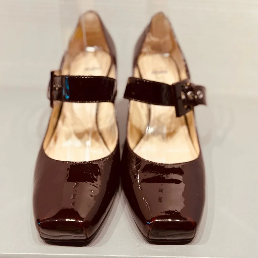 Franco Sarto Mary Jane Tenor Square Toes Side Buckle Closure Patent Leather - Picture 10 of 14